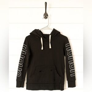 Nununu black size 6-7 distressed hooded sweatshirt.
